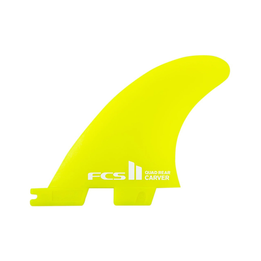 FCS II Carver Neo Glass Small Quad Rear Side Fin Set - Neon Yellow