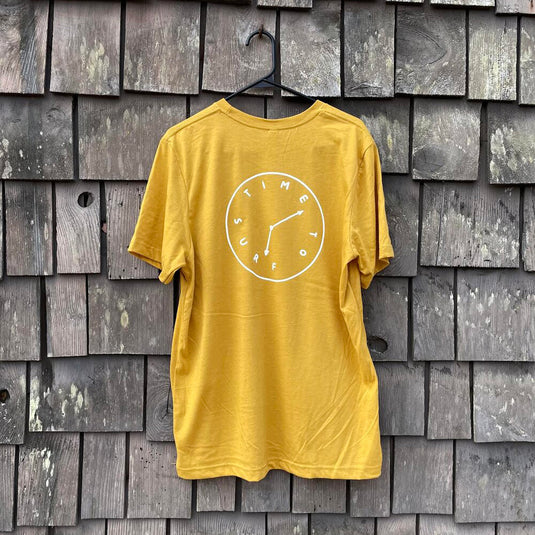 Long Lefts Time To Surf T-Shirt- Front Mustard