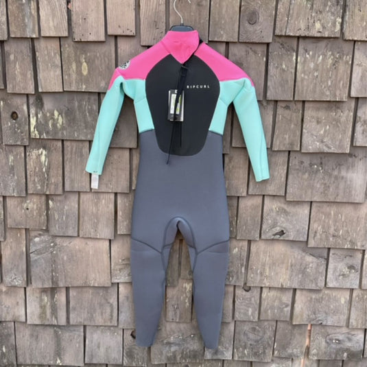 Rip Curl Junior Omega 4/3 Back Zip Kids Wetsuit - Pink / Blue