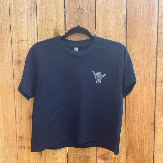Women's Crop Shaka Tee - Navy
