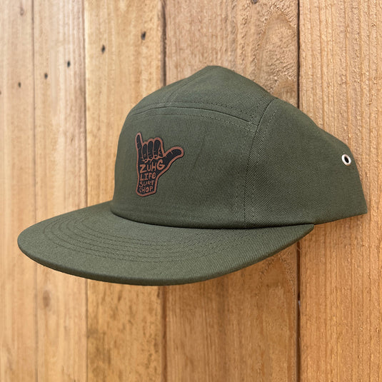 Shaka Patch 5 Panel Hat - Olive - Side