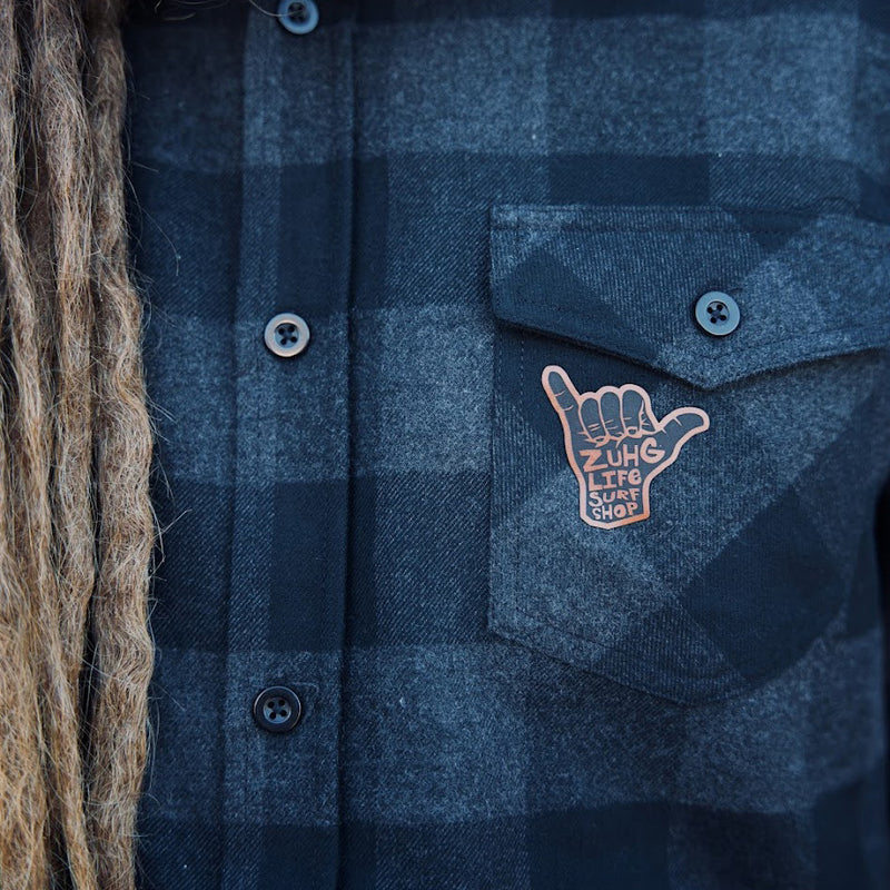 Load image into Gallery viewer, Shaka Flannel - Chest Pocket Closeup
