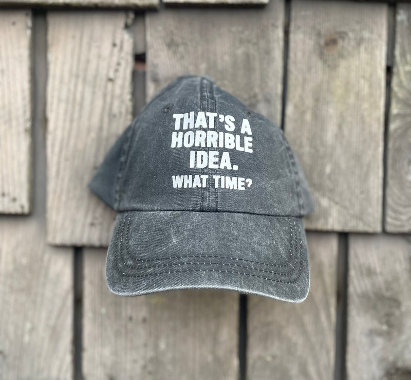 Load image into Gallery viewer, Horrible Idea Curved Bill Hat - Washed Black
