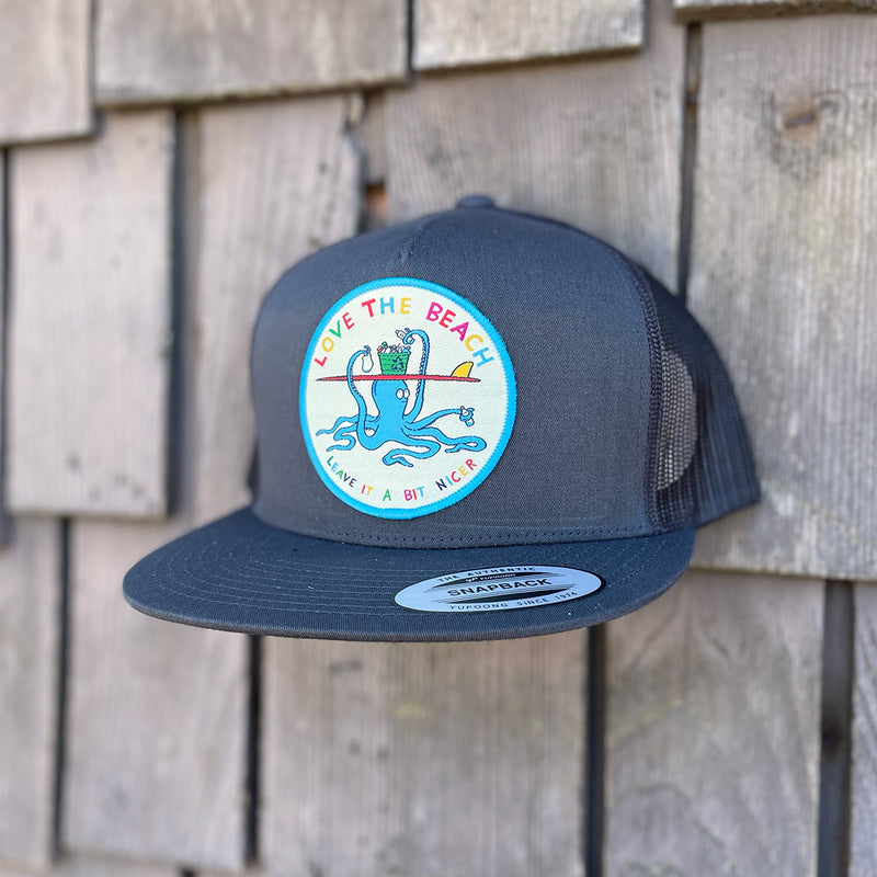 Load image into Gallery viewer, Jonas Draws Love The Beach Patch Hat-Grey
