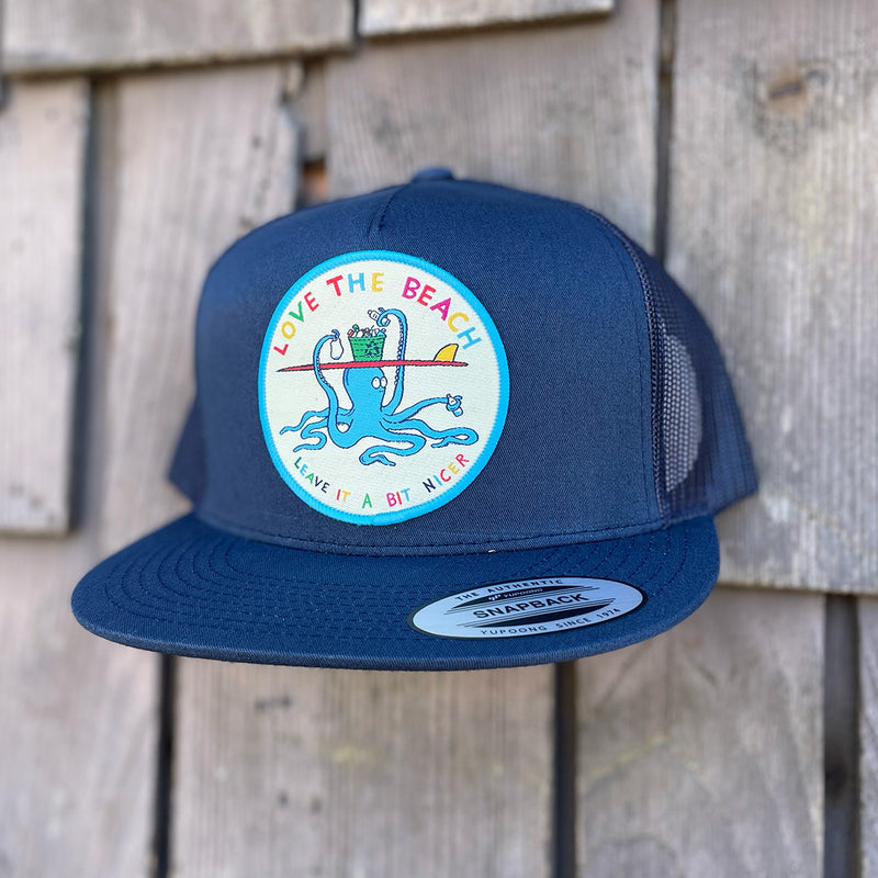 Load image into Gallery viewer, Jonas Draws Love The Beach Patch Hat-Navy
