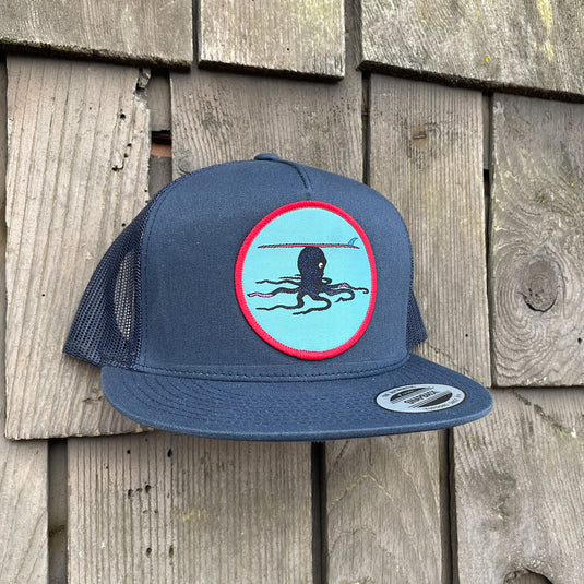 Jonas Draws 8 legs 1 Fin Patch Hat - Navy Side