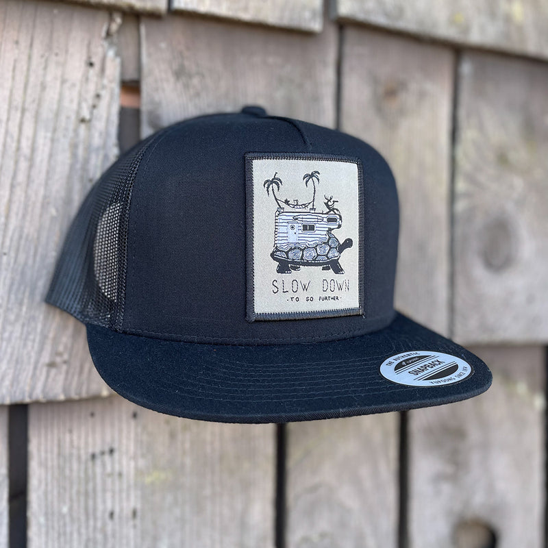 Load image into Gallery viewer, Jonas Draws Slow Down Patch Hat - Black Side
