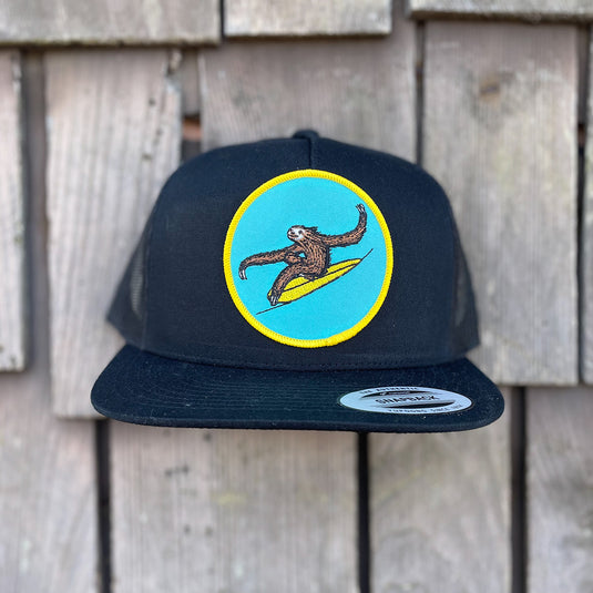 Jonas Draws Surfing Sloth Patch Hat - Black