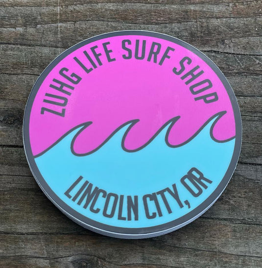 Pink Shop Sticker-Pink and Blue