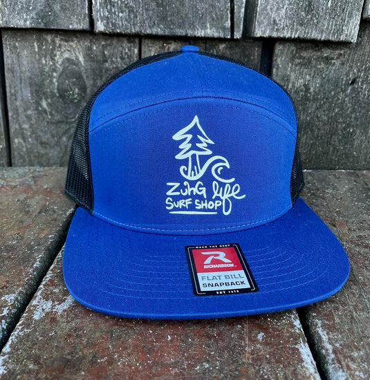 7 Panel Wave / Tree Shop Hat-Blue/Black