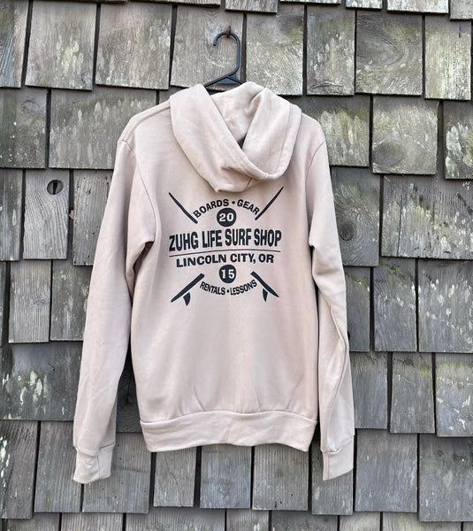 Shop Zip Hoodie-Back tan