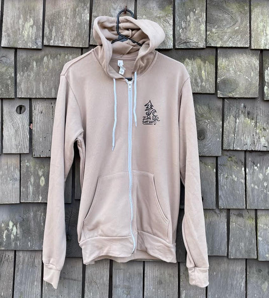 Shop Zip Hoodie-Front Tan