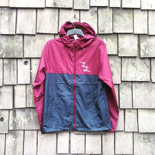 Long Lefts Explorer Windbreaker-Full front maroon/navy