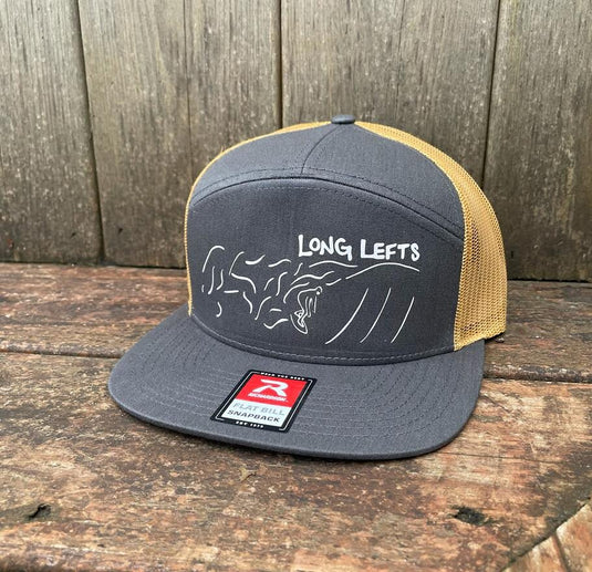 7 Panel Long Lefts Doodle Hat-Grey/Mustard