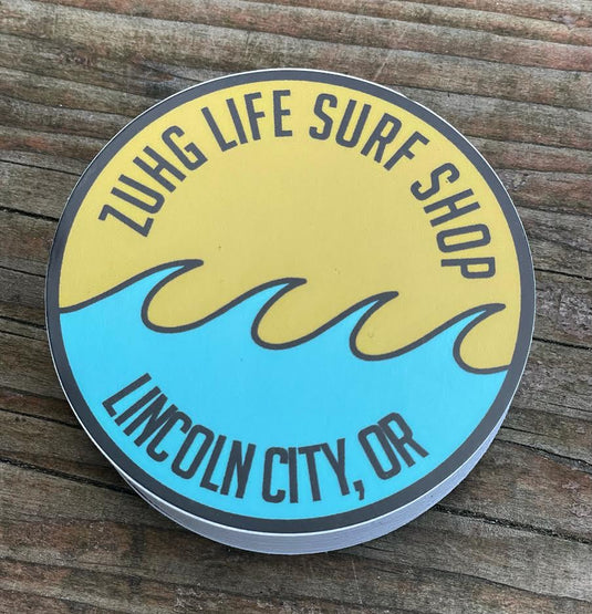 Shop Sticker Wavy- Yellow and blue