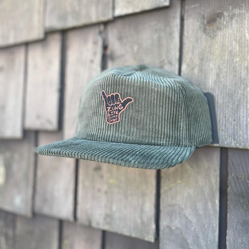 Load image into Gallery viewer, Corduroy Shaka Hat-Green Side

