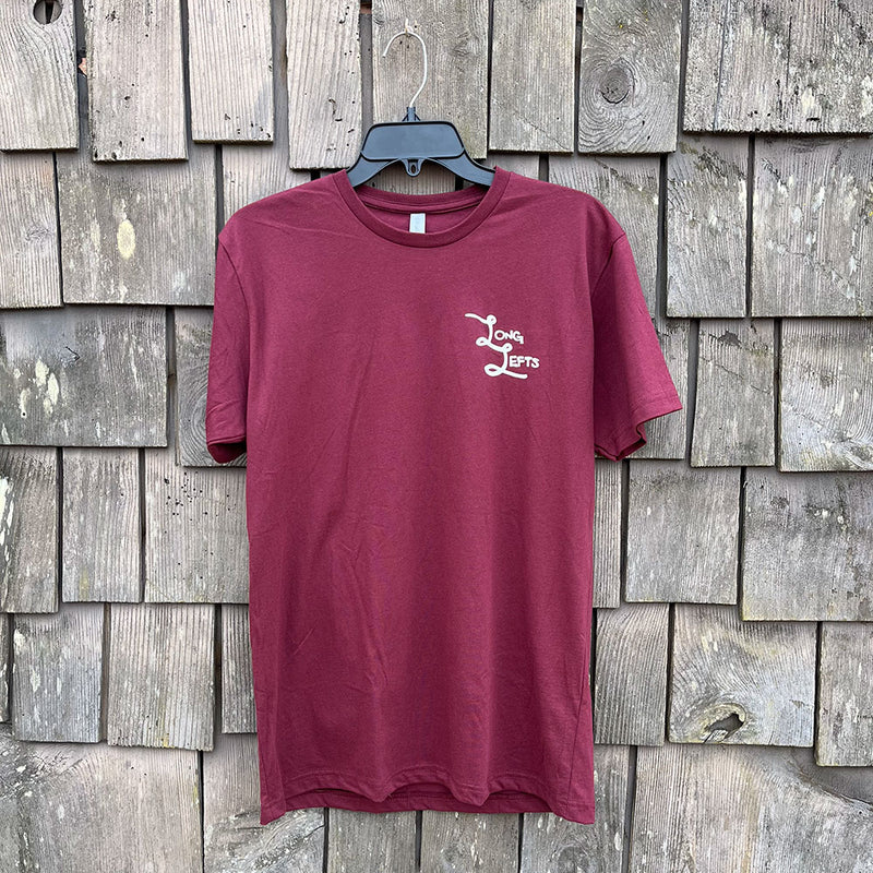 Load image into Gallery viewer, Long Lefts Too Many Kooks In The Kitchen Tee - Maroon Front
