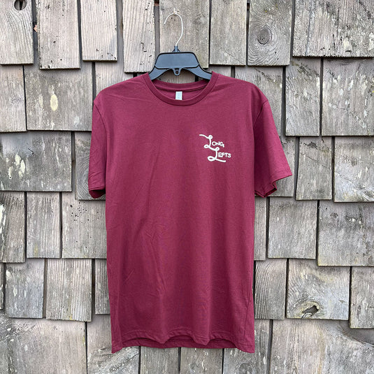 Long Lefts Too Many Kooks In The Kitchen Tee - Maroon Front