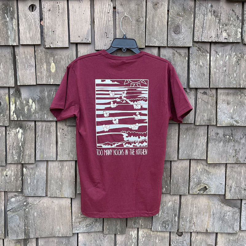 Load image into Gallery viewer, Long Lefts Too Many Kooks In The Kitchen Tee - Maroon
