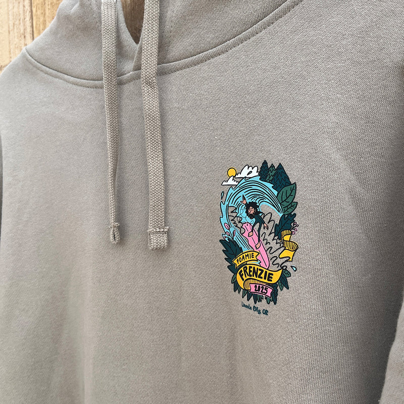 Load image into Gallery viewer, Foamie Frenzie 2025 Hoodie - Chest Closeup
