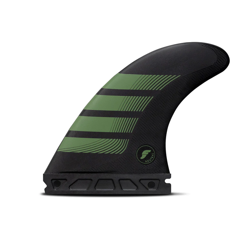 Load image into Gallery viewer, Futures F8 Alpha Large Thruster Fin Set - Carbon / Olive
