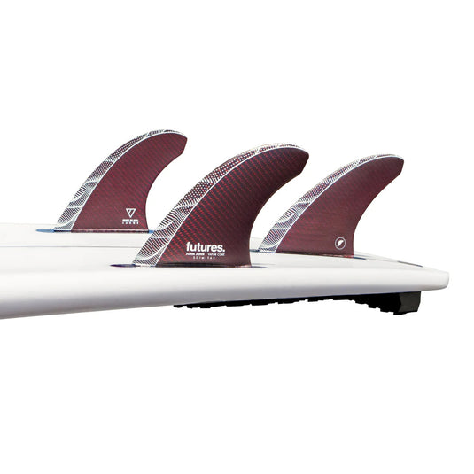 Futures JJF Scimitar Vapor Core Thruster Fin Set - Red - On Board