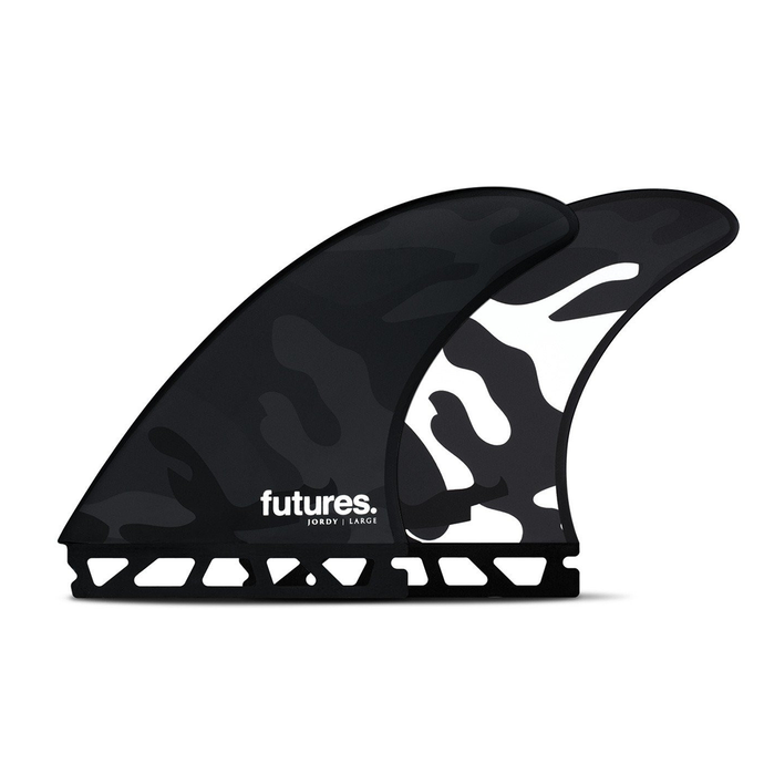 Futures Jordy Large Signature Thruster Fin Set - Black / White Camo