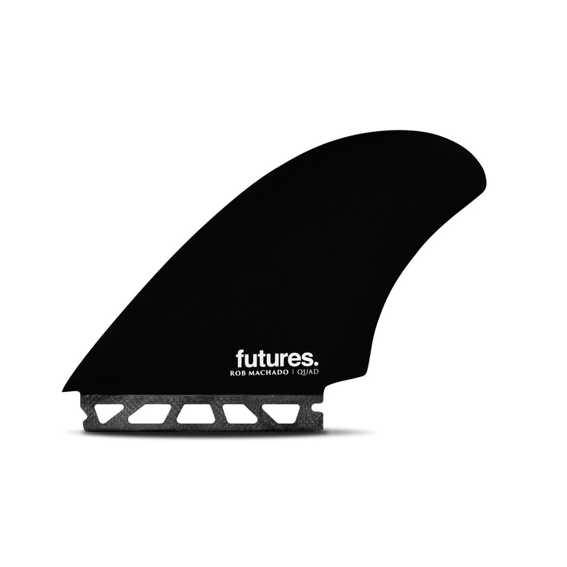 Load image into Gallery viewer, Futures Machado SS Quad Fin Set - Black / Swirl - Outside Front Fin
