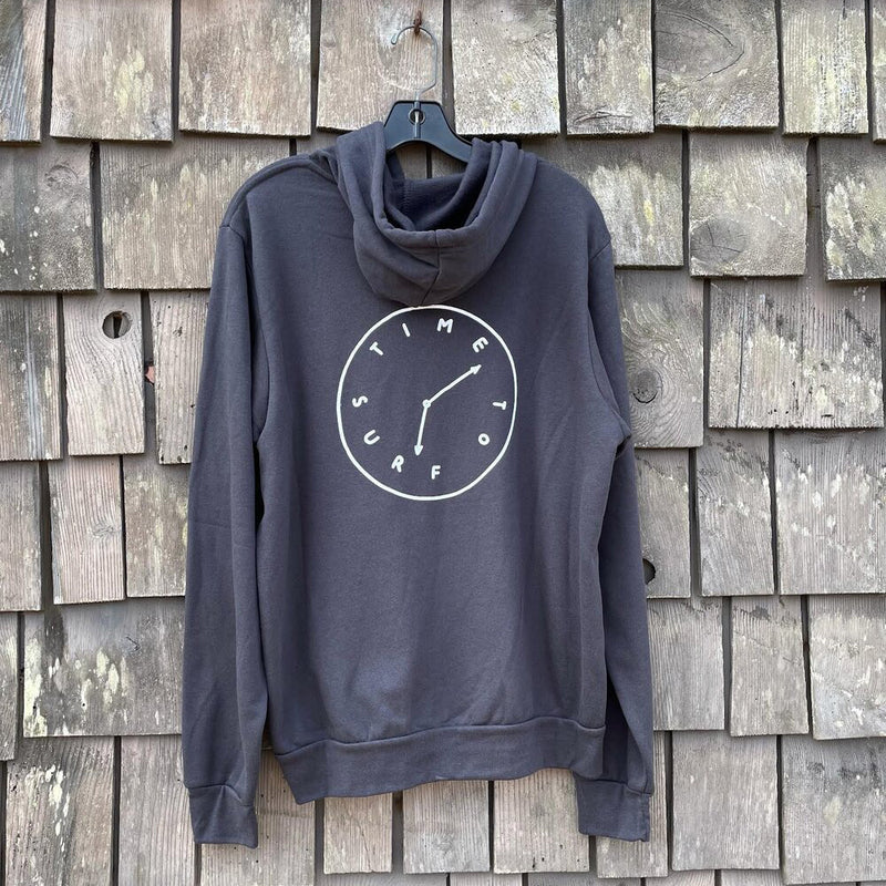 Load image into Gallery viewer, Long Lefts Time to Surf Hoodie-Back Dark Grey
