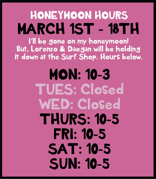 Special hours 3/1 - 3/18