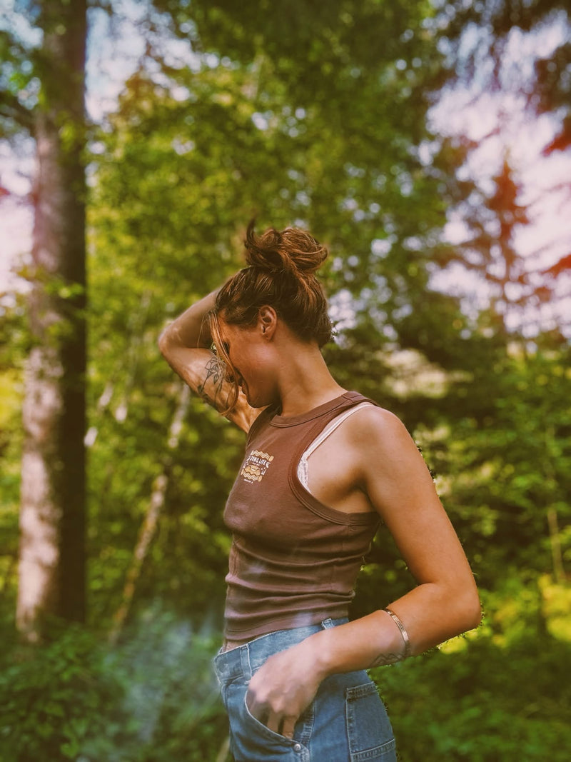 Load image into Gallery viewer, Ladies Midtide Rib Racer Tank
