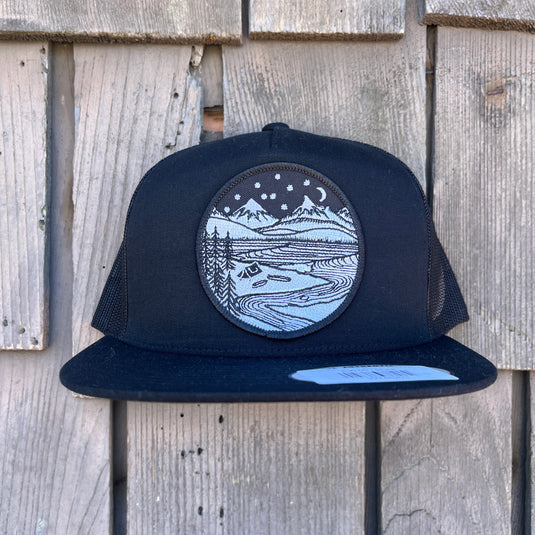 Jonas Draws Home Is Where You Pitch It Patch Hat - Black