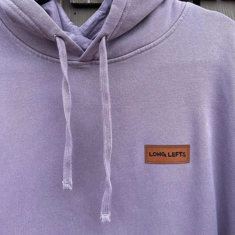 Load image into Gallery viewer, Long Lefts Purple Hoodie - Closeup
