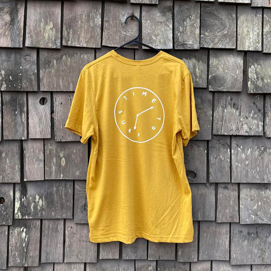 Long Lefts Time To Surf T-Shirt- Front Mustard 
