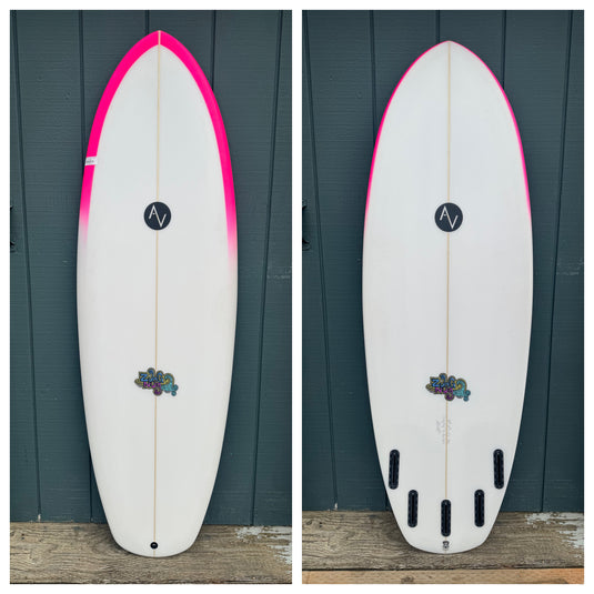 5'8" AV ZuhG Nug Surfboard - pink