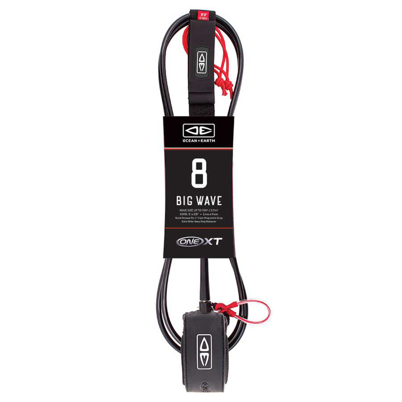 Load image into Gallery viewer, Ocean + Earth Big Wave Pin Release One XT 8&#39; Leash - Black
