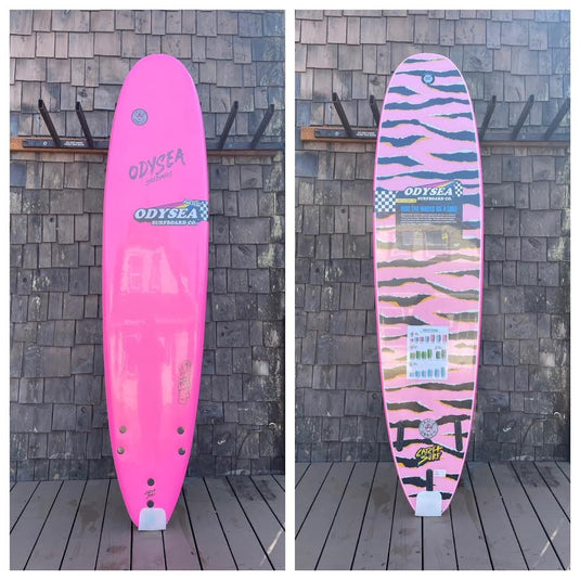 8'0" Catch Surf Log X JOB Pro Soft Top Surfboard - Hot Pink / Tiger Stripes