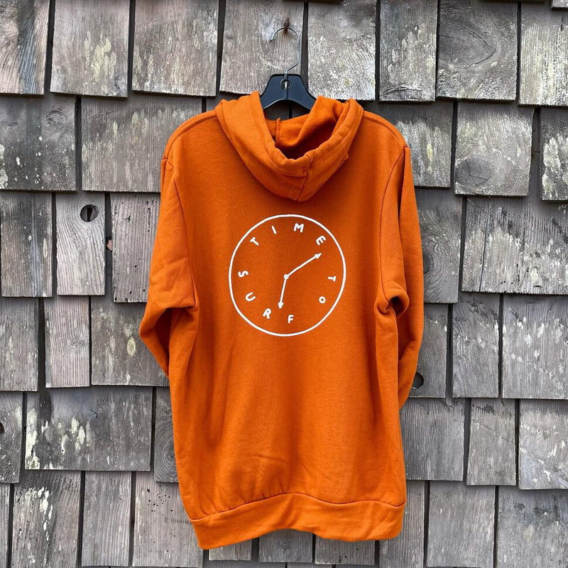 Load image into Gallery viewer, Long Lefts Time to Surf Hoodie-Back burnt orange
