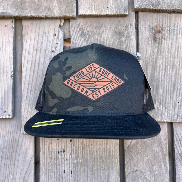 Shop Leather Patch Hat - Black / Camo