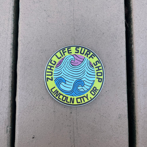 Surf Shop Waves Sticker