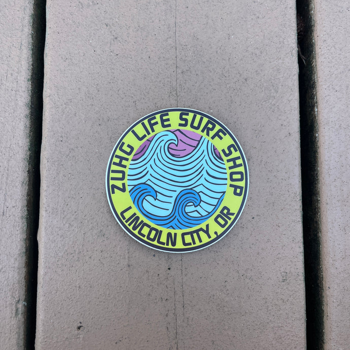 Surf Shop Waves Sticker