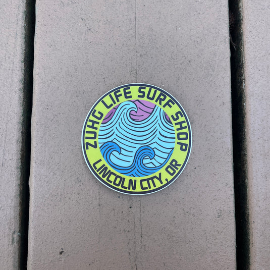 Surf Shop Waves Sticker