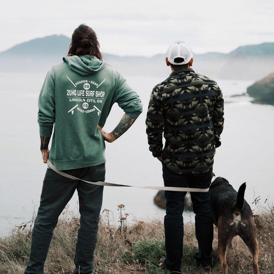 The Rondina Hoodie - Overlooking the surf shrouded in fog.