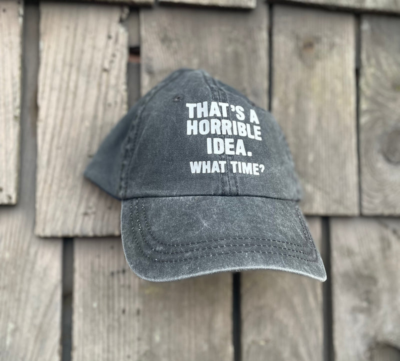 Load image into Gallery viewer, Horrible Idea Curved Bill Hat - Washed Black - 2
