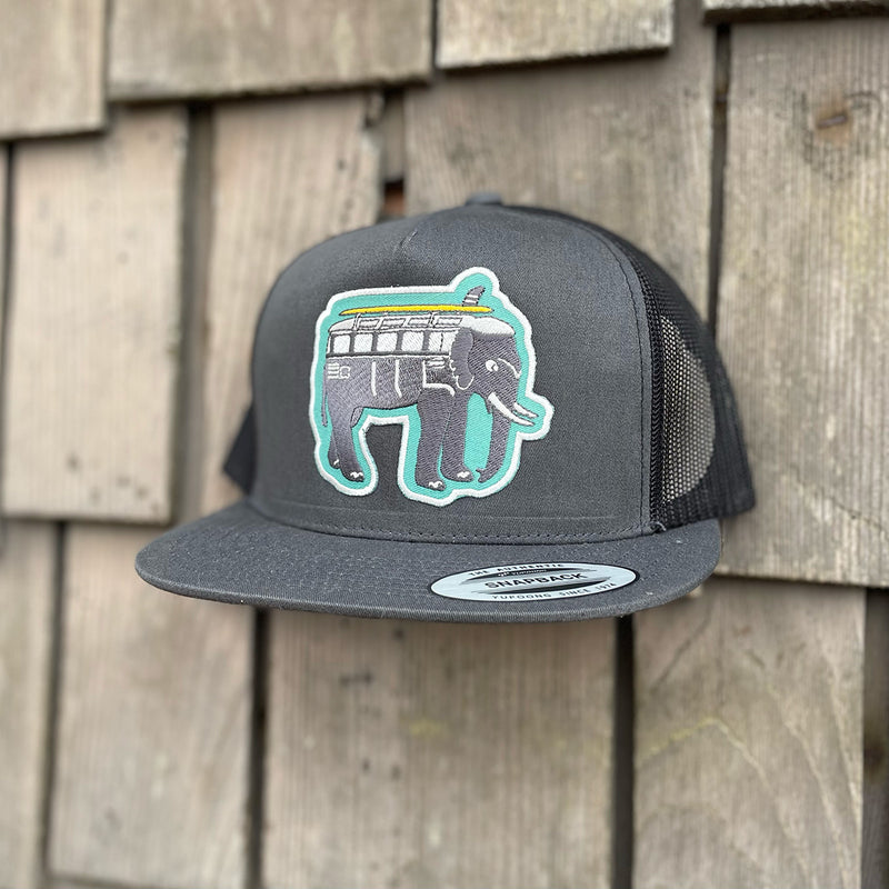 Load image into Gallery viewer, Jonas Draws Elephant Mobile Patch Hat - Charcoal Side

