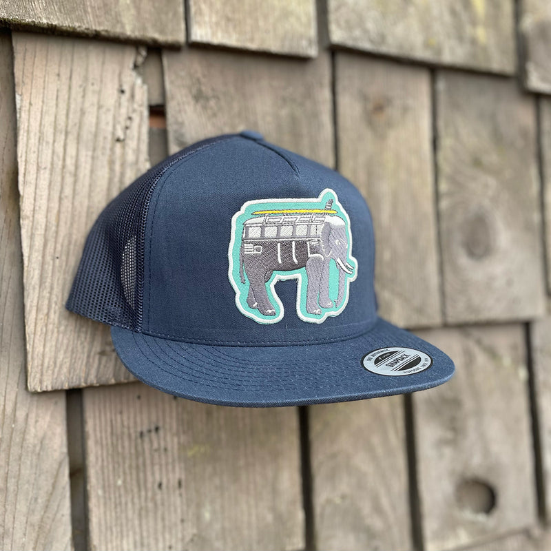 Load image into Gallery viewer, Jonas Draws Elephant Mobile Patch Hat - Navy Side
