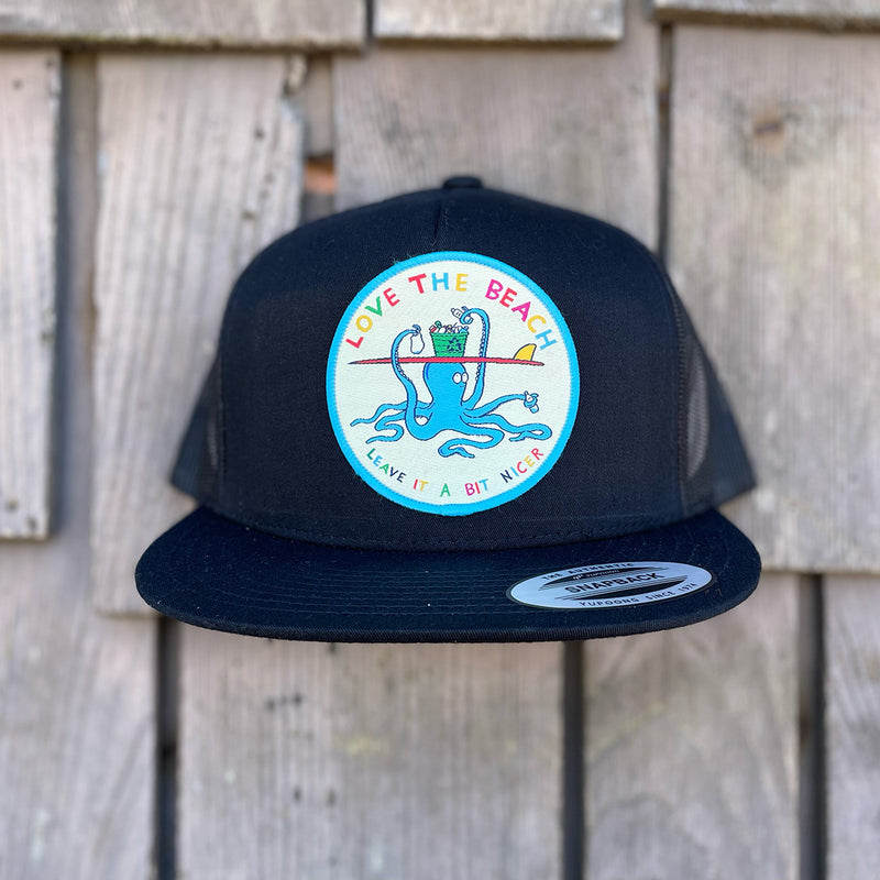 Load image into Gallery viewer, Jonas Draws Love The Beach Patch Hat-Black Font
