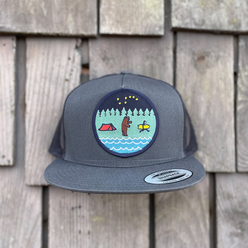 Load image into Gallery viewer, Jonas Draws Bear Country Patch Hat - Charcoal
