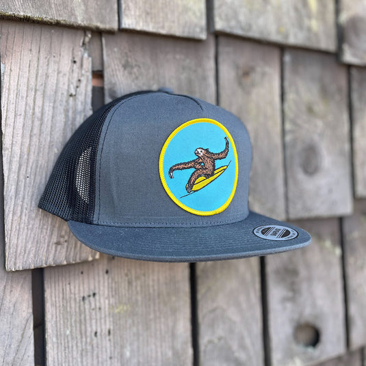 Jonas Draws Surfing Sloth Patch Hat - Charcoal Side
