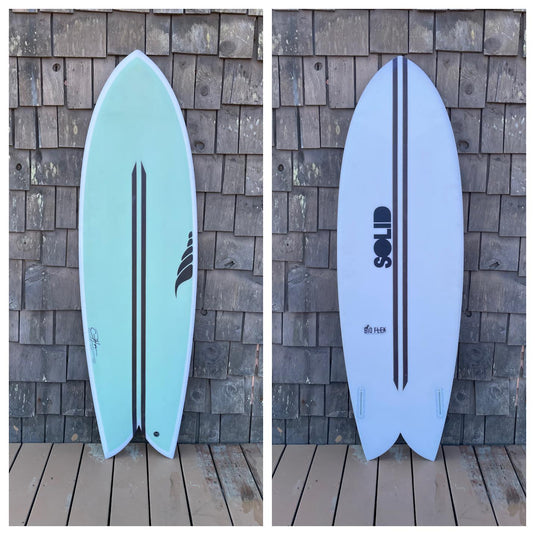 5'8" Solid Surfboard - Throwback Fish